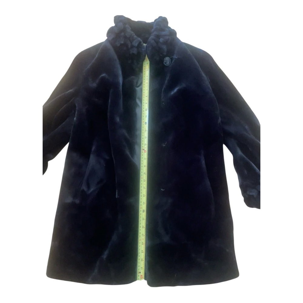 Fen-Nelli Elegant black faux fur winter coat women's size 8 super nice - Picture 8 of 13